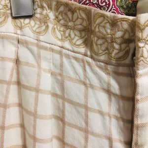 Anthropology window pane print capris